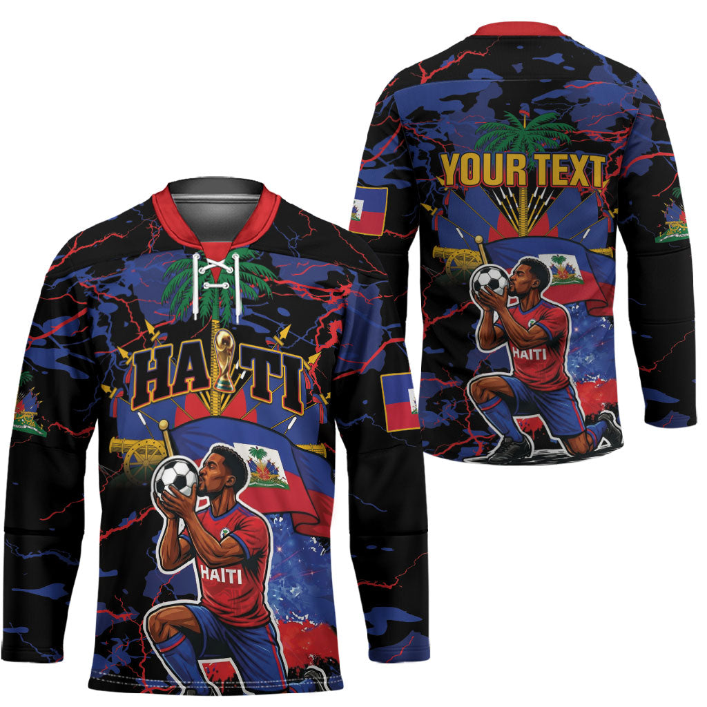 Personalized Haiti Soccer Pride Hockey Jersey Ayiti Nan Mondyal 2026