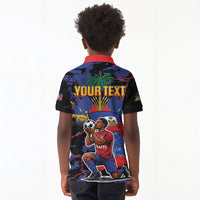 Personalized Haiti Soccer Pride Kid Polo Shirt Ayiti Nan Mondyal 2026