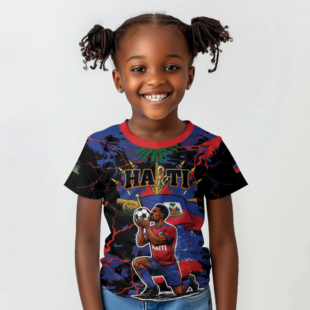 Personalized Haiti Soccer Pride Kid T shirt Ayiti Nan Mondyal 2026