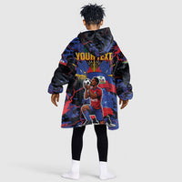 Personalized Haiti Soccer Pride Kid Wearable Blanket Hoodie Ayiti Nan Mondyal 2026