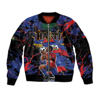 Personalized Haiti Soccer Pride Sleeve Zip Bomber Jacket Ayiti Nan Mondyal 2026