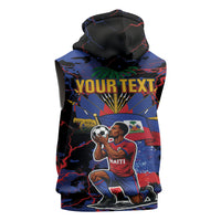 Personalized Haiti Soccer Pride Sleeveless Zip Hoodie Ayiti Nan Mondyal 2026