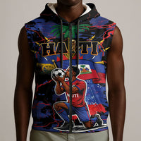 Personalized Haiti Soccer Pride Sleeveless Zip Hoodie Ayiti Nan Mondyal 2026