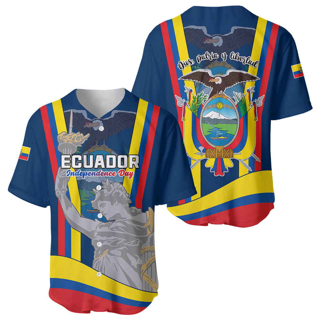 Ecuador Independence Day Baseball Jersey Monumento a la Independencia Quito 10th August - Wonder Print Shop
