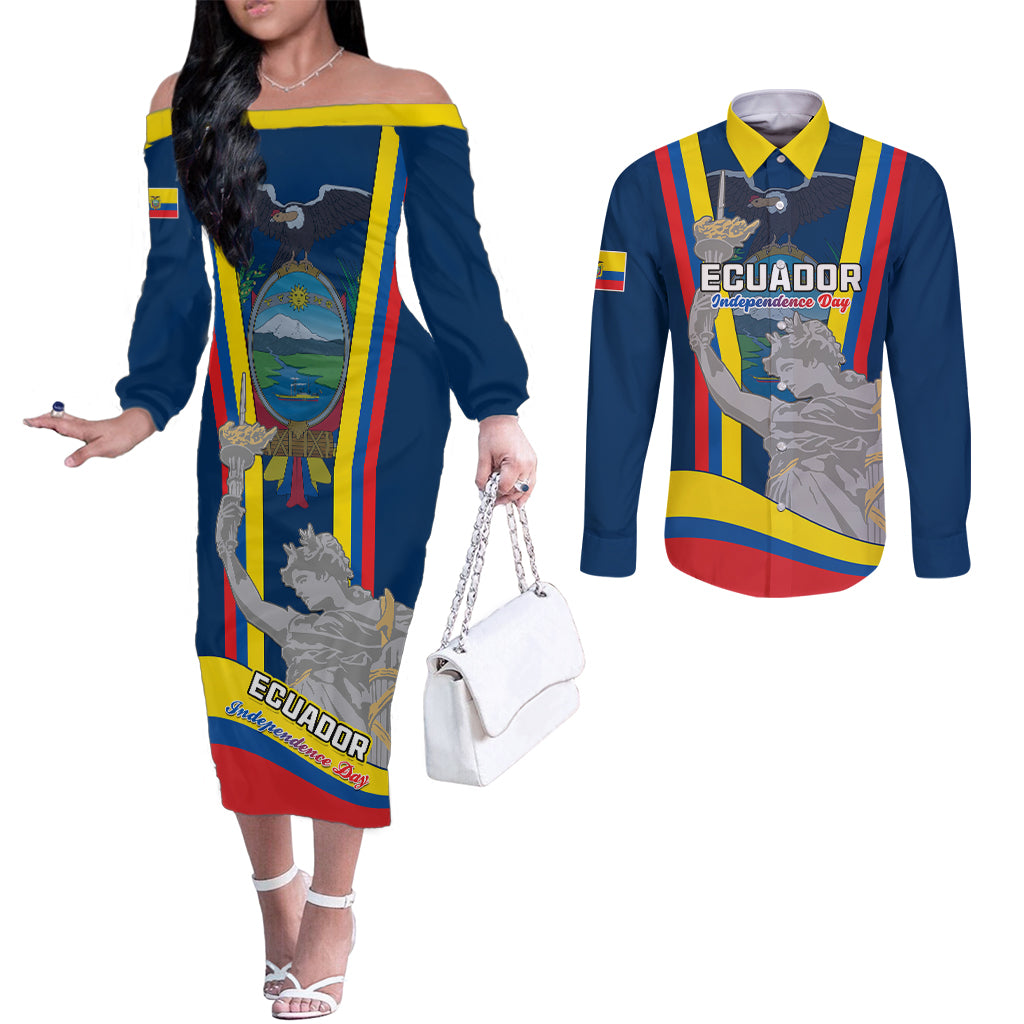 ecuador-independence-day-couples-matching-off-the-shoulder-long-sleeve-dress-and-long-sleeve-button-shirts-monumento-a-la-independencia-quito-10th-august