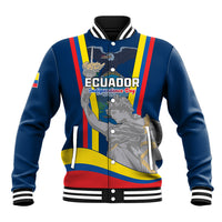 Custom Ecuador Independence Day Baseball Jacket Monumento a la Independencia Quito 10th August - Wonder Print Shop