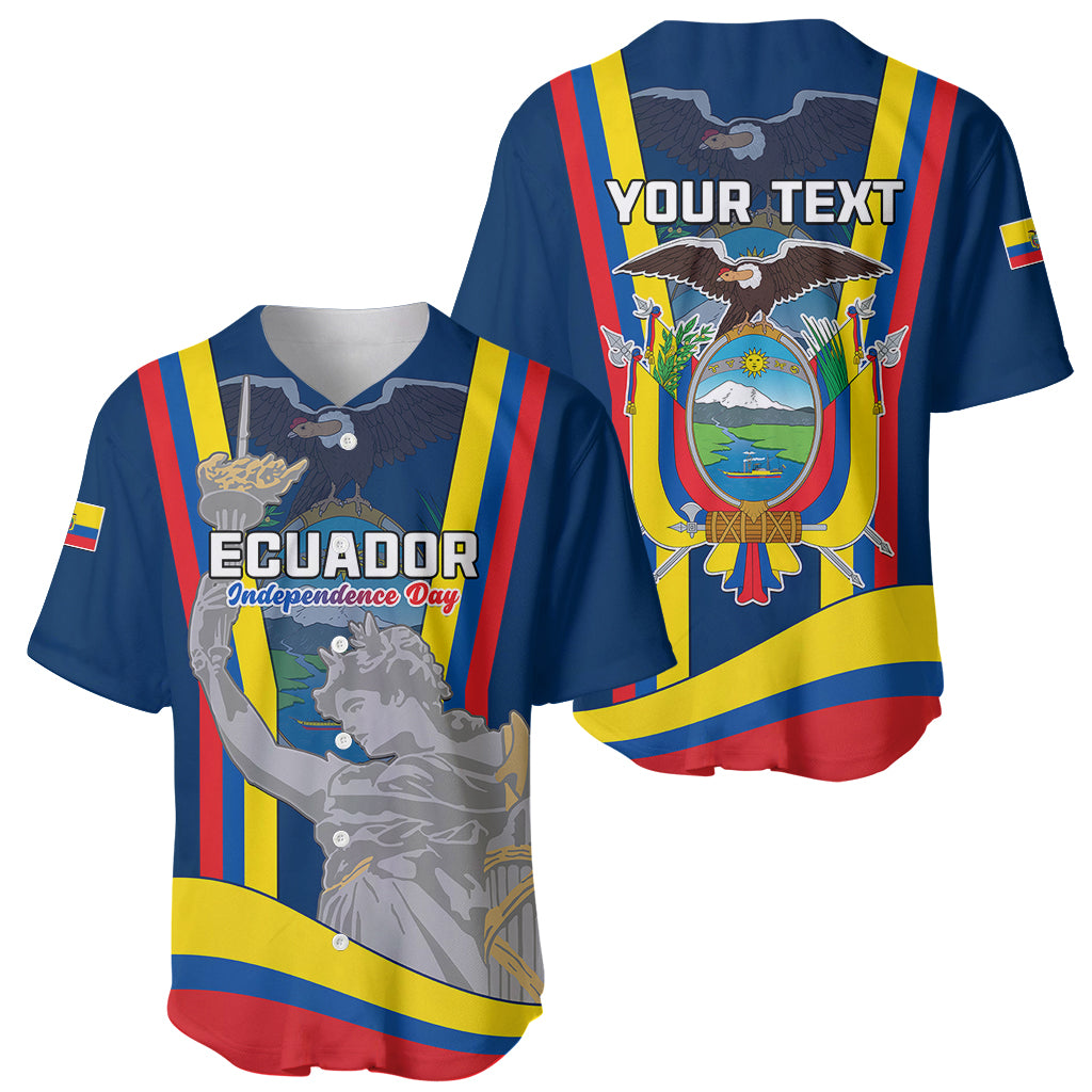 Custom Ecuador Independence Day Baseball Jersey Monumento a la Independencia Quito 10th August - Wonder Print Shop