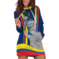 Custom Ecuador Independence Day Hoodie Dress Monumento a la Independencia Quito 10th August - Wonder Print Shop