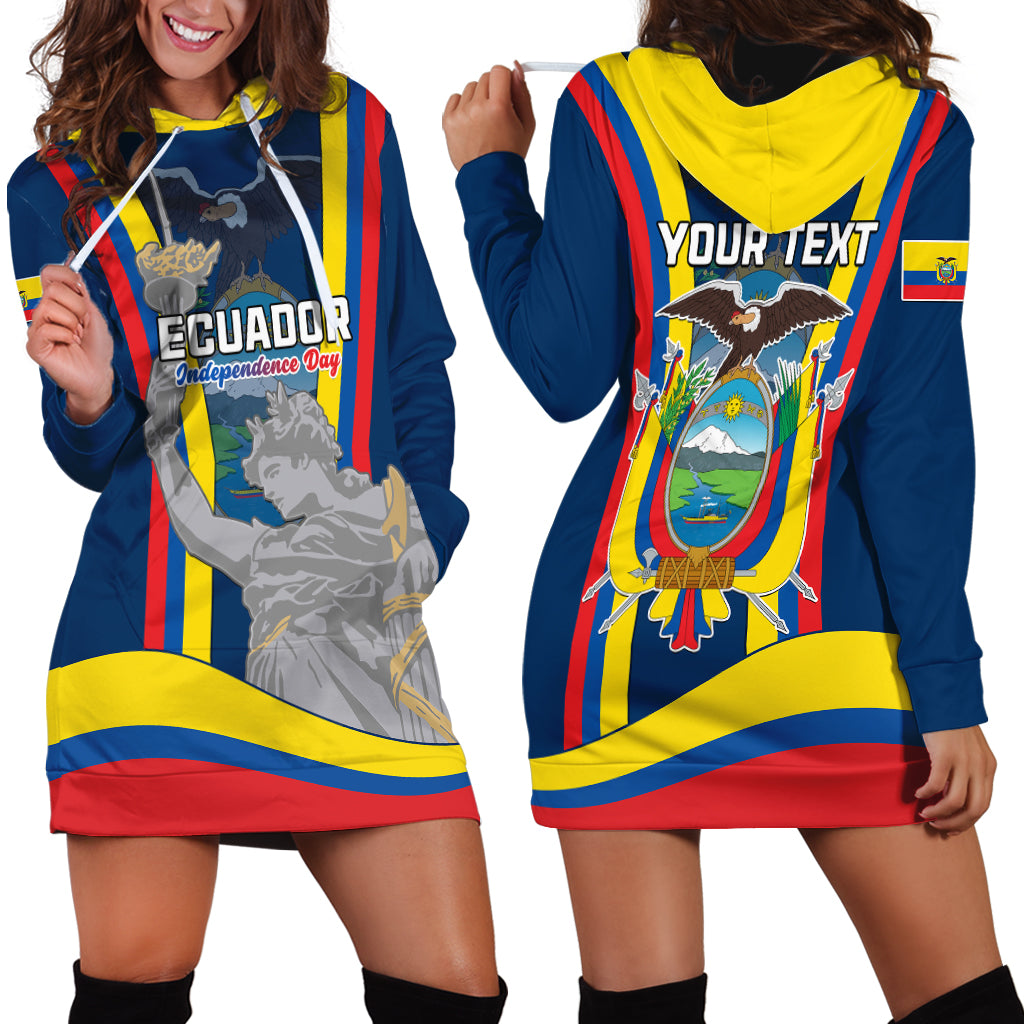 Custom Ecuador Independence Day Hoodie Dress Monumento a la Independencia Quito 10th August - Wonder Print Shop