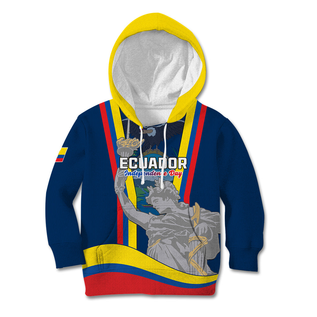 Custom Ecuador Independence Day Kid Hoodie Monumento a la Independencia Quito 10th August - Wonder Print Shop