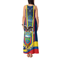 Custom Ecuador Independence Day Tank Maxi Dress Monumento a la Independencia Quito 10th August - Wonder Print Shop