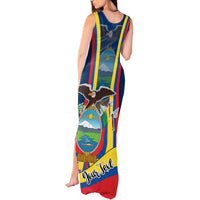 Custom Ecuador Independence Day Tank Maxi Dress Monumento a la Independencia Quito 10th August - Wonder Print Shop