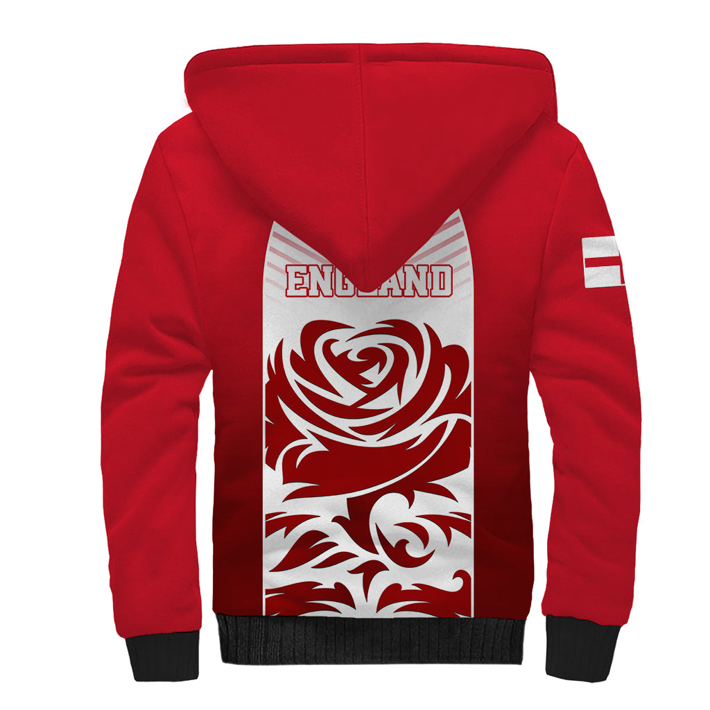 England Sherpa Hoodie Three Lions and Tudor Rose - Wonder Print Shop