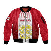 England Sleeve Zip Bomber Jacket Three Lions and Tudor Rose - Wonder Print Shop