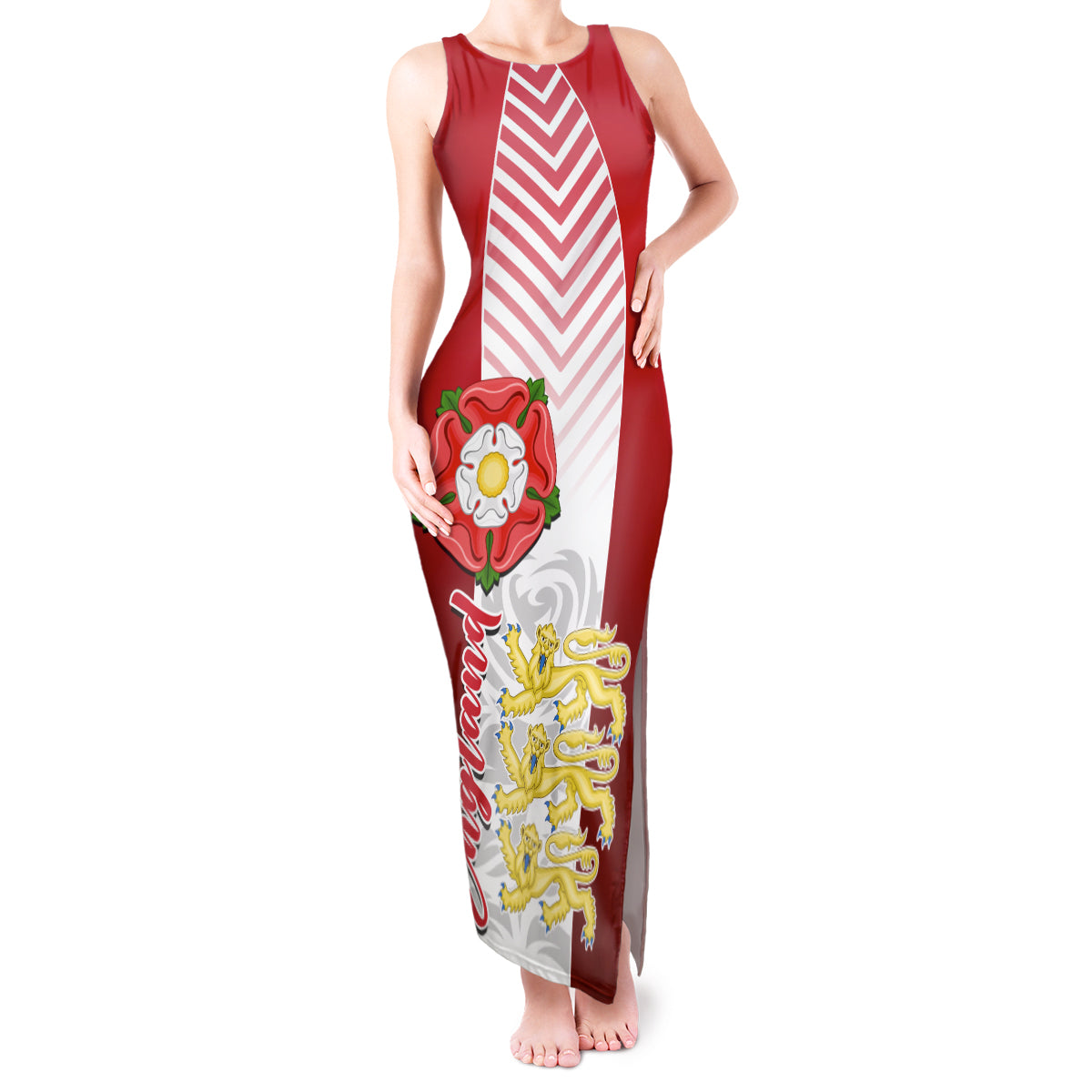 England Tank Maxi Dress Three Lions and Tudor Rose - Wonder Print Shop