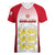 England Women V Neck T Shirt Three Lions and Tudor Rose - Wonder Print Shop