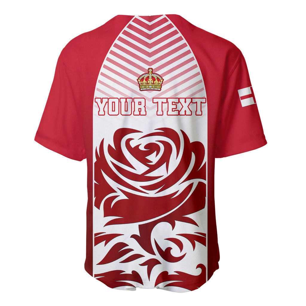 Personalised England Baseball Jersey Three Lions and Tudor Rose - Wonder Print Shop
