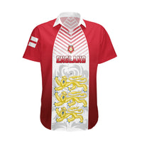 Personalised England Hawaiian Shirt Three Lions and Tudor Rose - Wonder Print Shop