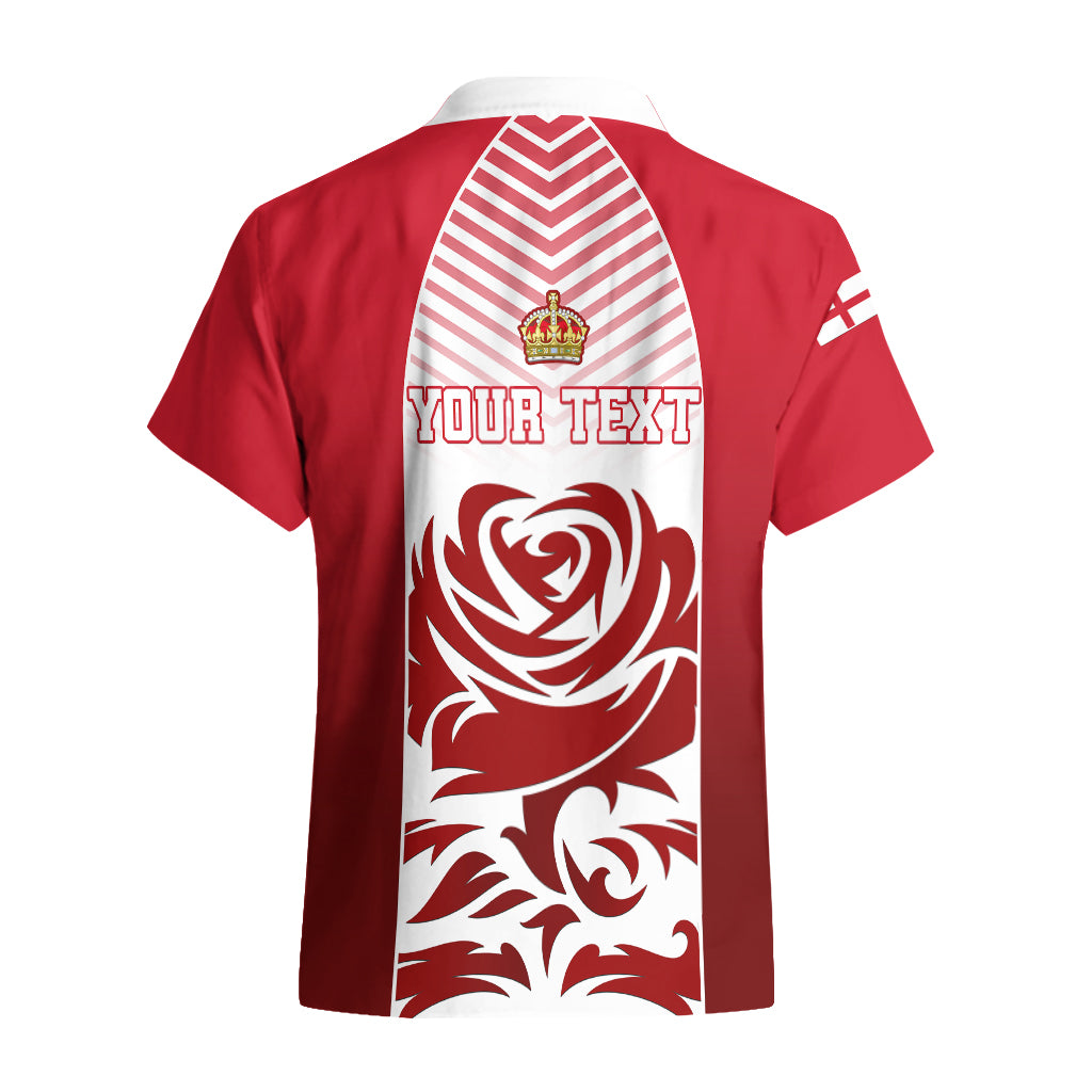 Personalised England Hawaiian Shirt Three Lions and Tudor Rose - Wonder Print Shop