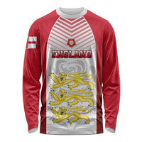 Personalised England Long Sleeve Shirt Three Lions and Tudor Rose LT01