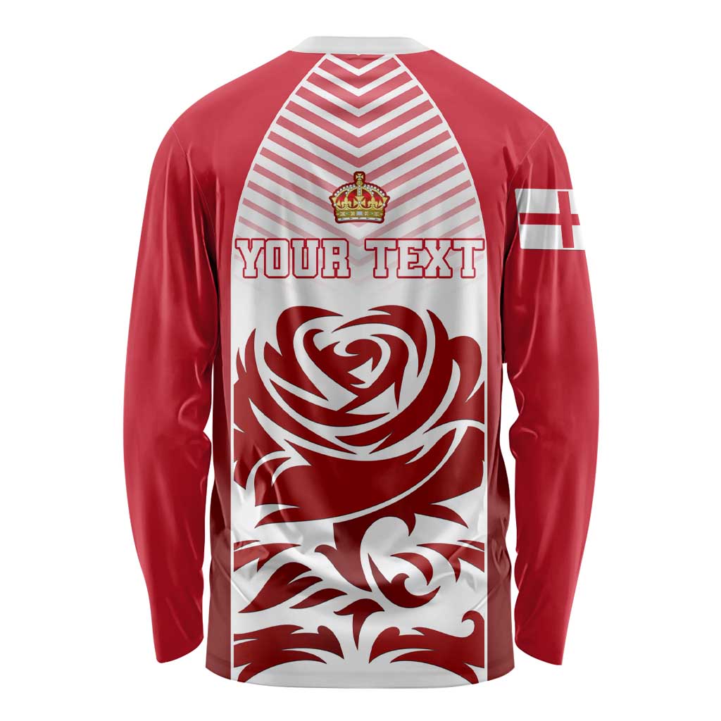 Personalised England Long Sleeve Shirt Three Lions and Tudor Rose LT01