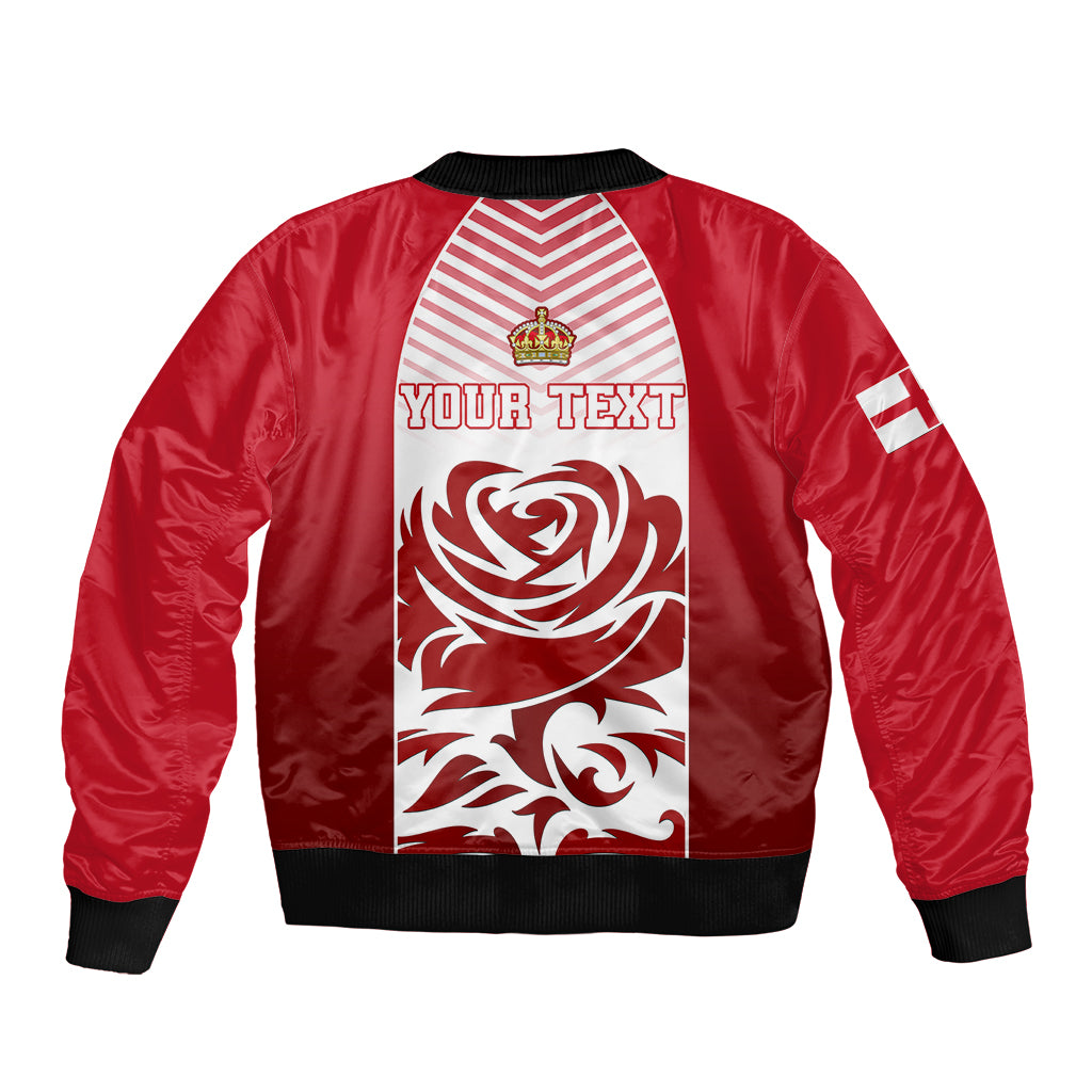 Personalised England Sleeve Zip Bomber Jacket Three Lions and Tudor Rose - Wonder Print Shop