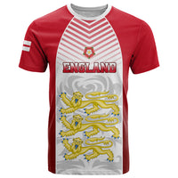 Personalised England T Shirt Three Lions and Tudor Rose - Wonder Print Shop