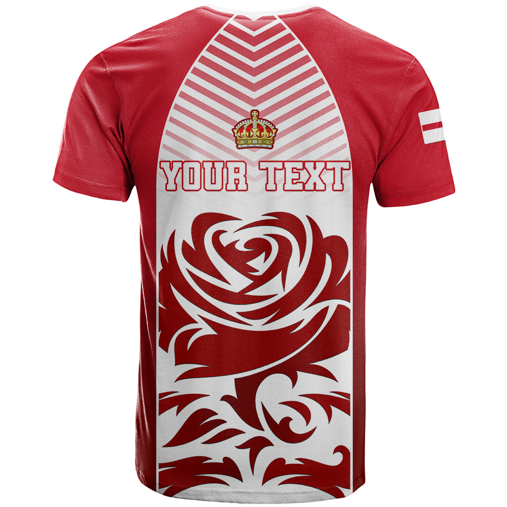 Personalised England T Shirt Three Lions and Tudor Rose - Wonder Print Shop