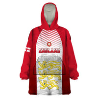 Personalised England Wearable Blanket Hoodie Three Lions and Tudor Rose - Wonder Print Shop