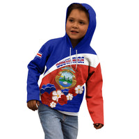 Costa Rica Kid Hoodie Costa Rica Coat Of Arms With Flowers - Wonder Print Shop