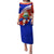 Costa Rica Puletasi Costa Rica Coat Of Arms With Flowers - Wonder Print Shop