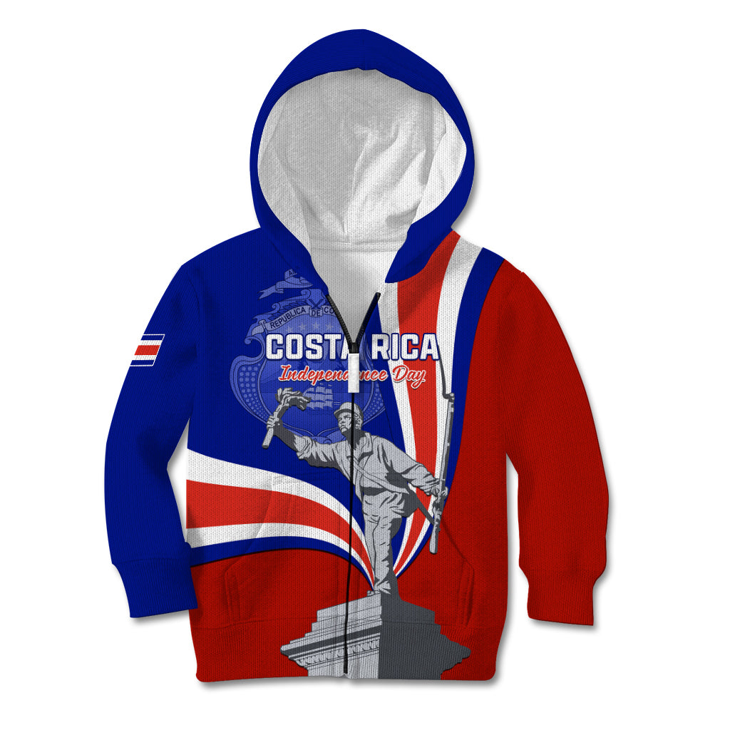 Costa Rica Independence Day Kid Hoodie Juan Santamaria National Hero - Wonder Print Shop