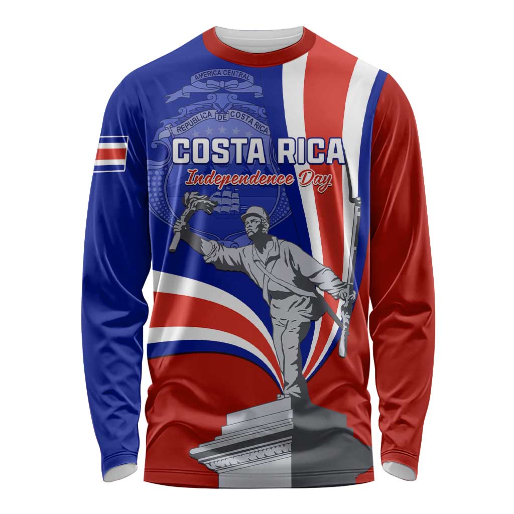 Costa Rica Independence Day Long Sleeve Shirt Juan Santamaria National Hero LT01