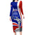 Personalised Costa Rica Independence Day Long Sleeve Bodycon Dress Juan Santamaria National Hero - Wonder Print Shop