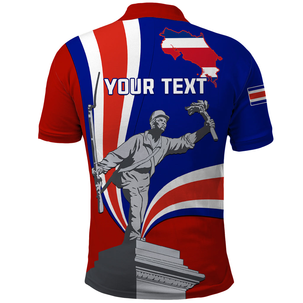 Personalised Costa Rica Independence Day Polo Shirt Juan Santamaria National Hero - Wonder Print Shop