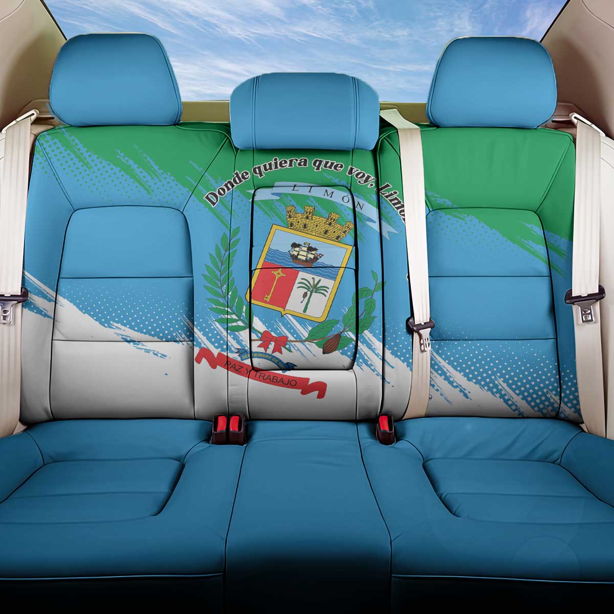 Costa Rica Limón Province Back Car Seat Cover Donde Quiera Que Voy Limonense Soy - Wonder Print Shop