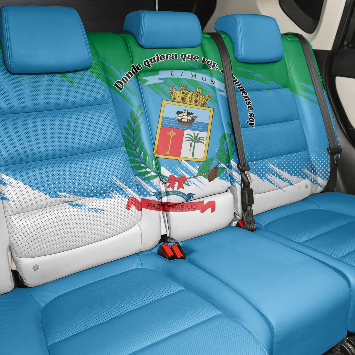 Costa Rica Limón Province Back Car Seat Cover Donde Quiera Que Voy Limonense Soy - Wonder Print Shop