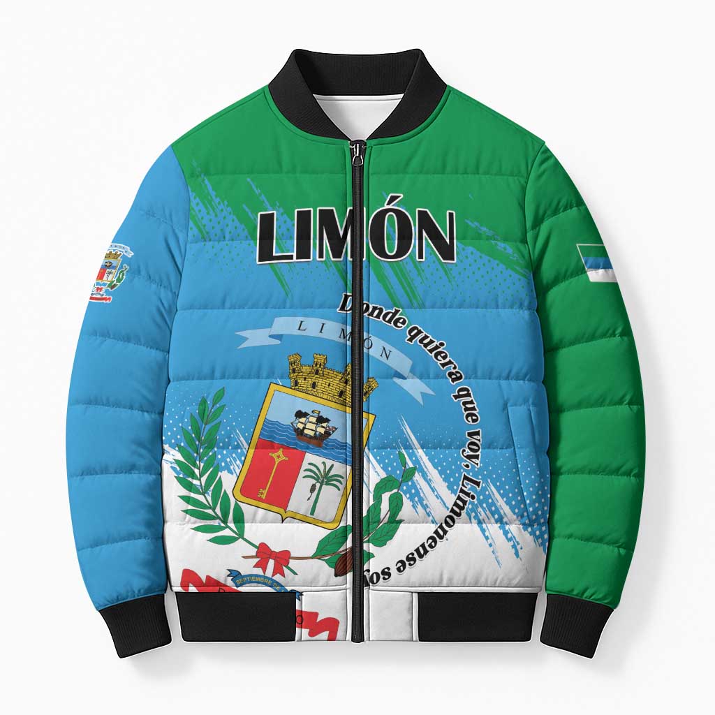 Personalized Costa Rica Limón Province Bomber Puffer Jacket Donde Quiera Que Voy Limonense Soy - Wonder Print Shop