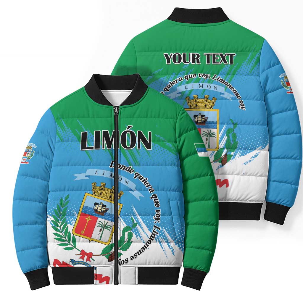 Personalized Costa Rica Limón Province Bomber Puffer Jacket Donde Quiera Que Voy Limonense Soy - Wonder Print Shop