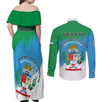 Personalized Costa Rica Limón Province Couples Matching Off Shoulder Maxi Dress and Long Sleeve Button Shirt Donde Quiera Que Voy Limonense Soy - Wonder Print Shop