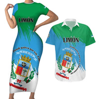 Personalized Costa Rica Limón Province Couples Matching Short Sleeve Bodycon Dress and Hawaiian Shirt Donde Quiera Que Voy Limonense Soy - Wonder Print Shop