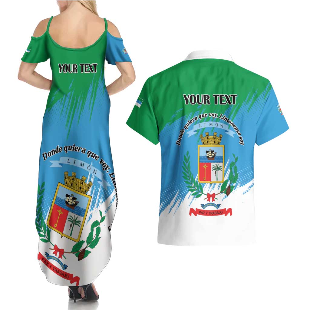 Personalized Costa Rica Limón Province Couples Matching Summer Maxi Dress and Hawaiian Shirt Donde Quiera Que Voy Limonense Soy - Wonder Print Shop