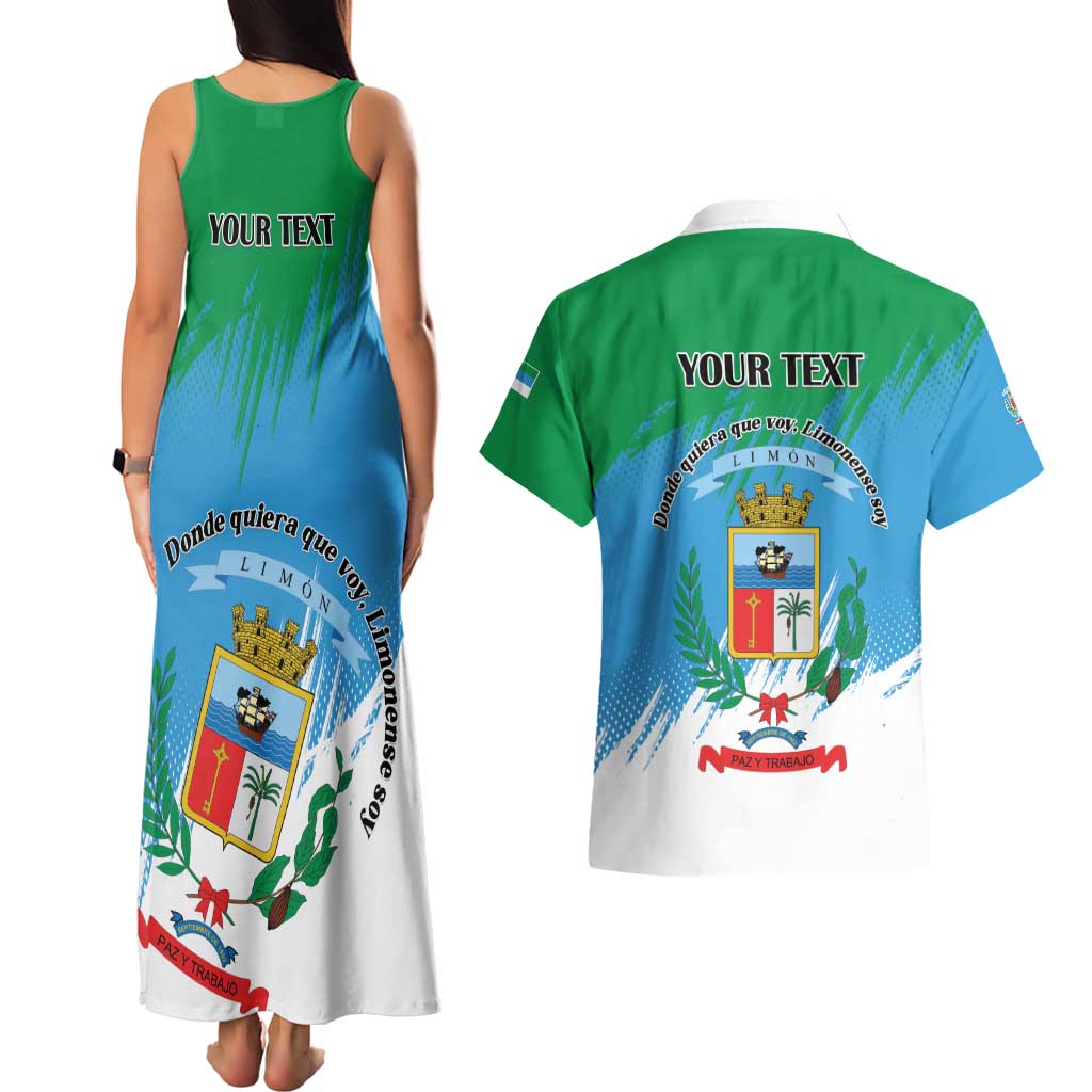 Personalized Costa Rica Limón Province Couples Matching Tank Maxi Dress and Hawaiian Shirt Donde Quiera Que Voy Limonense Soy - Wonder Print Shop