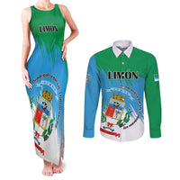 Personalized Costa Rica Limón Province Couples Matching Tank Maxi Dress and Long Sleeve Button Shirt Donde Quiera Que Voy Limonense Soy - Wonder Print Shop