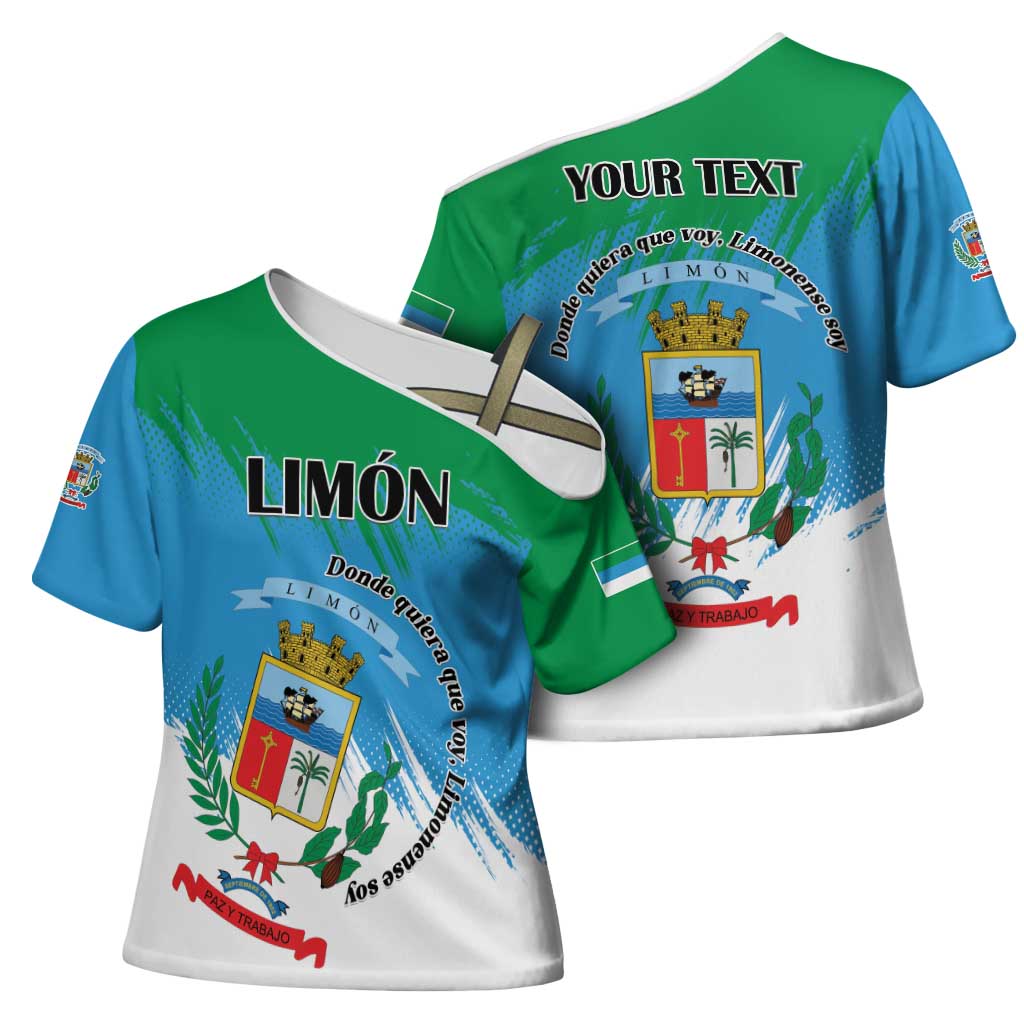 Personalized Costa Rica Limón Province Cross Shoulder Shirt Donde Quiera Que Voy Limonense Soy - Wonder Print Shop