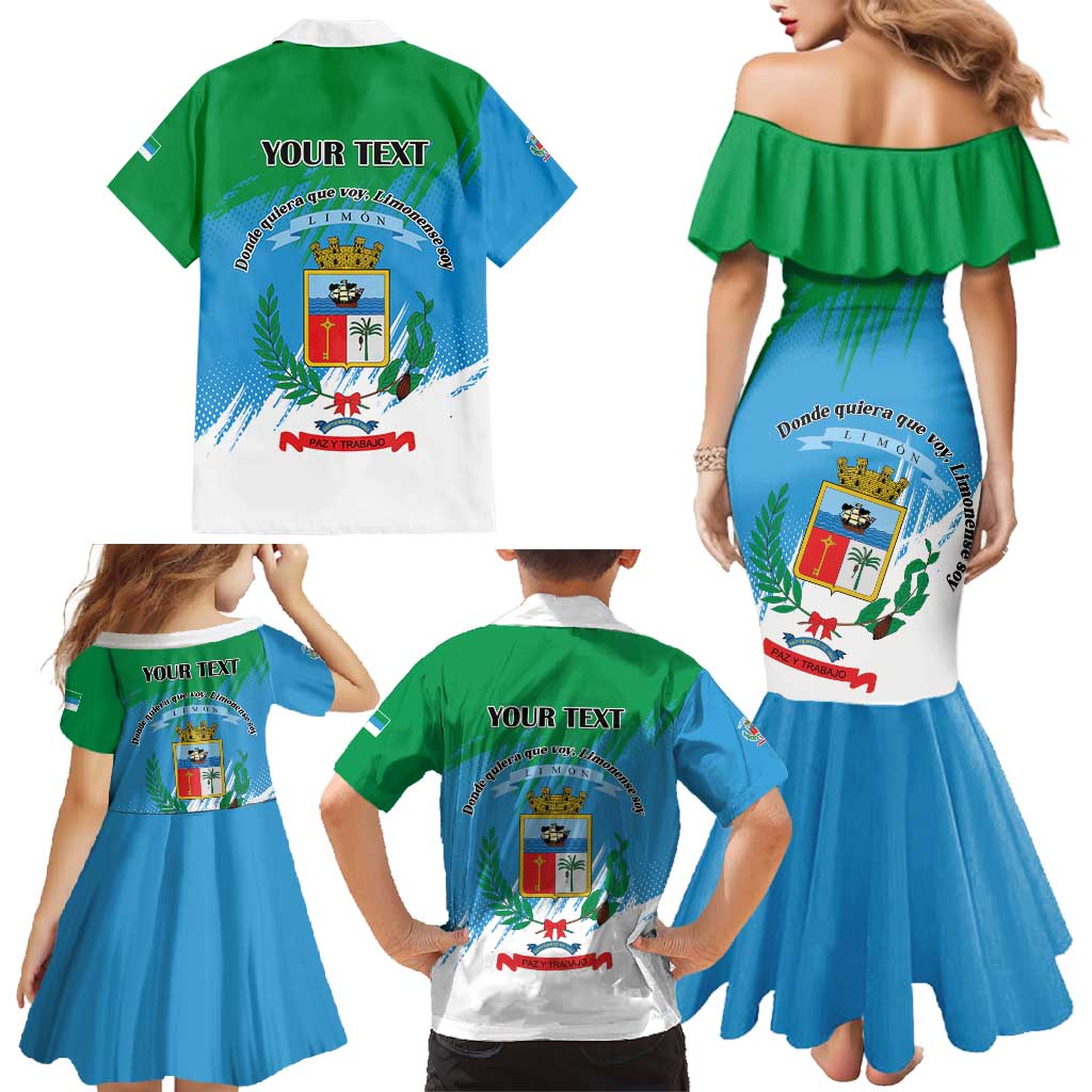 Personalized Costa Rica Limón Province Family Matching Mermaid Dress and Hawaiian Shirt Donde Quiera Que Voy Limonense Soy - Wonder Print Shop