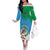 Personalized Costa Rica Limón Province Family Matching Off The Shoulder Long Sleeve Dress and Hawaiian Shirt Donde Quiera Que Voy Limonense Soy - Wonder Print Shop