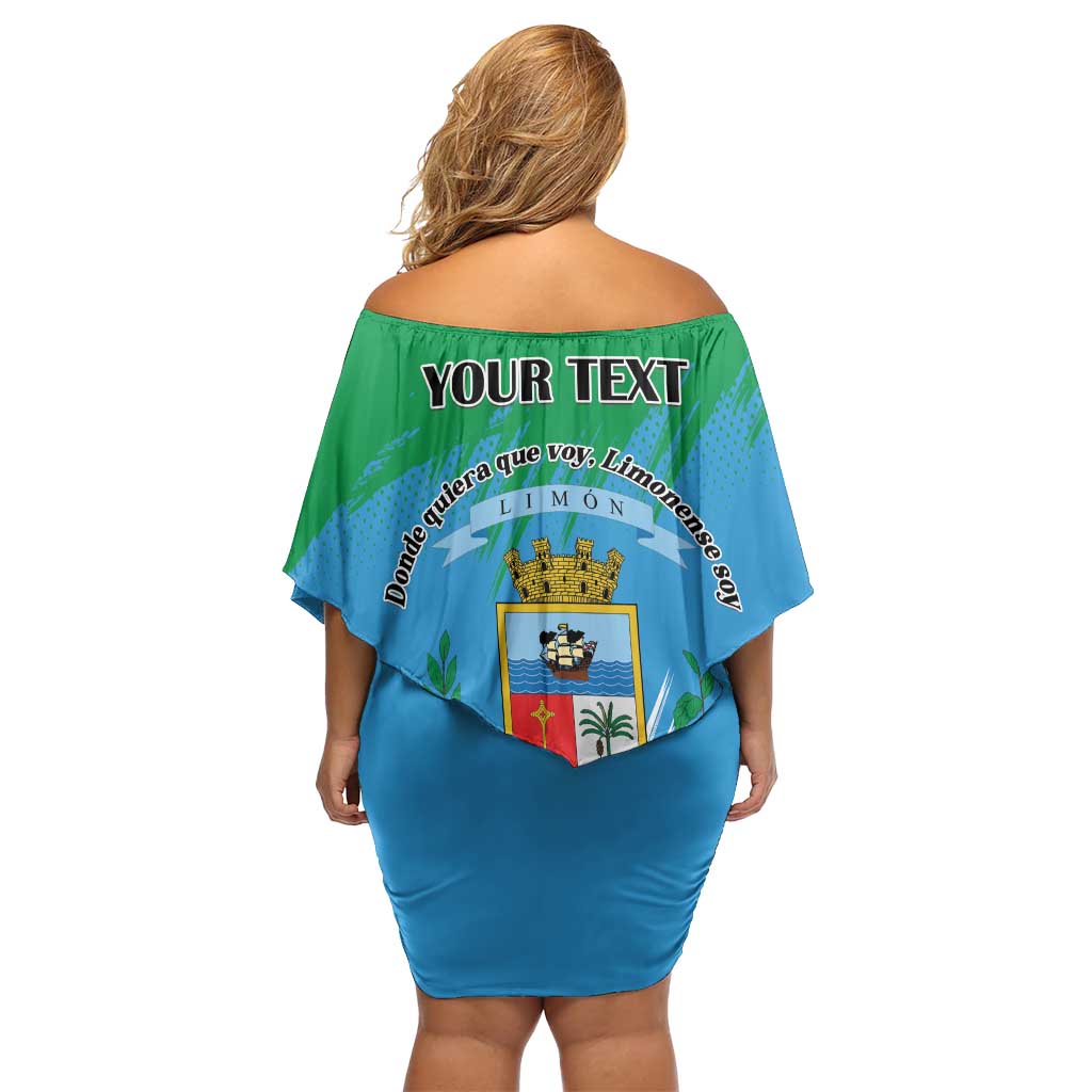 Personalized Costa Rica Limón Province Family Matching Off Shoulder Short Dress and Hawaiian Shirt Donde Quiera Que Voy Limonense Soy - Wonder Print Shop
