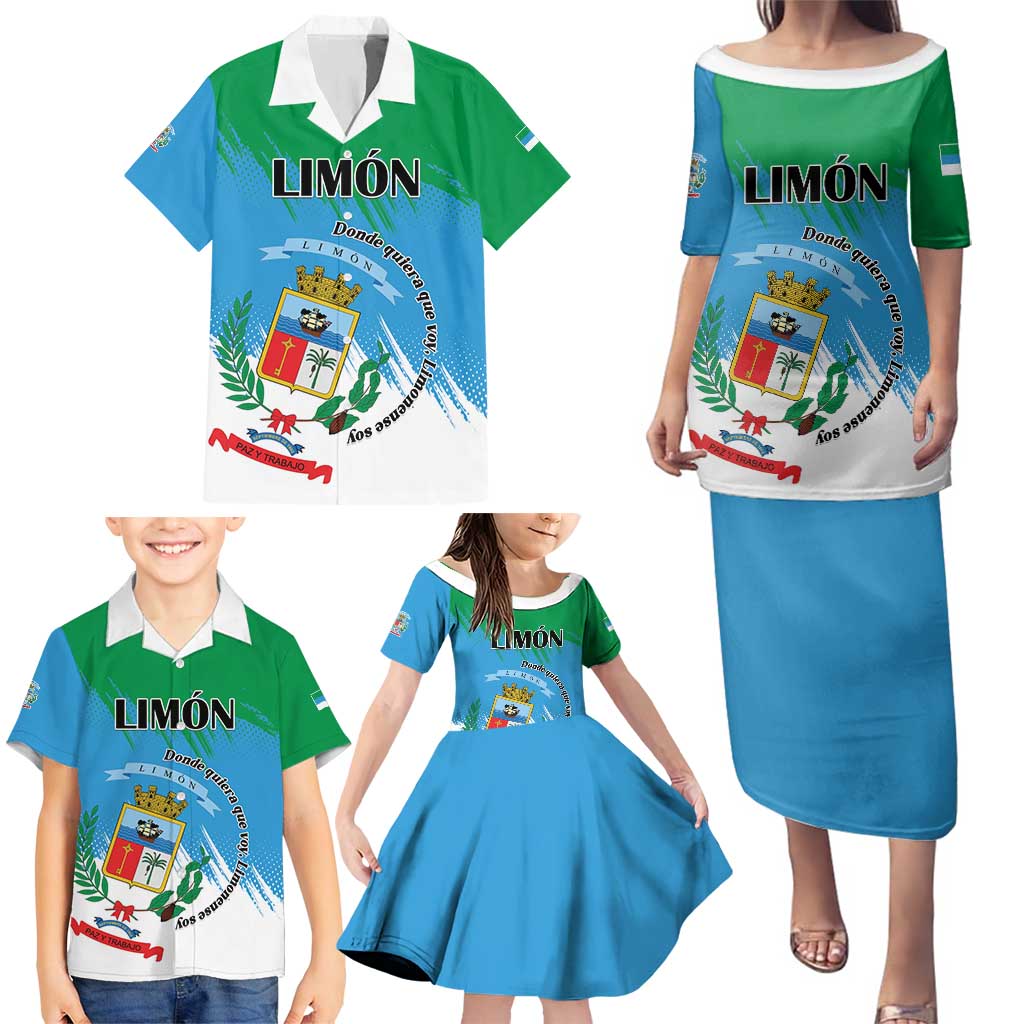 Personalized Costa Rica Limón Province Family Matching Puletasi and Hawaiian Shirt Donde Quiera Que Voy Limonense Soy - Wonder Print Shop