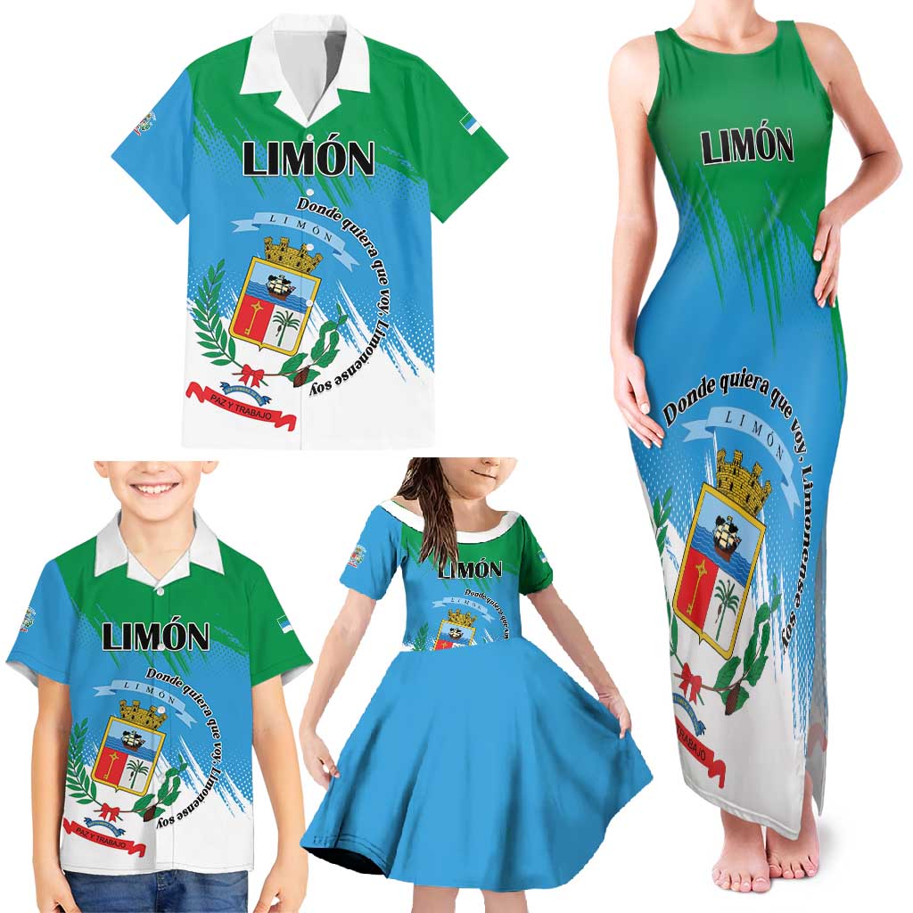 Personalized Costa Rica Limón Province Family Matching Tank Maxi Dress and Hawaiian Shirt Donde Quiera Que Voy Limonense Soy - Wonder Print Shop